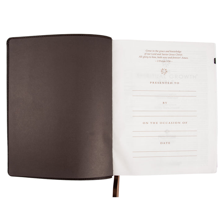 NLT Dark Brown Faux Leather Thumb Indexed Spiritual Growth Bible