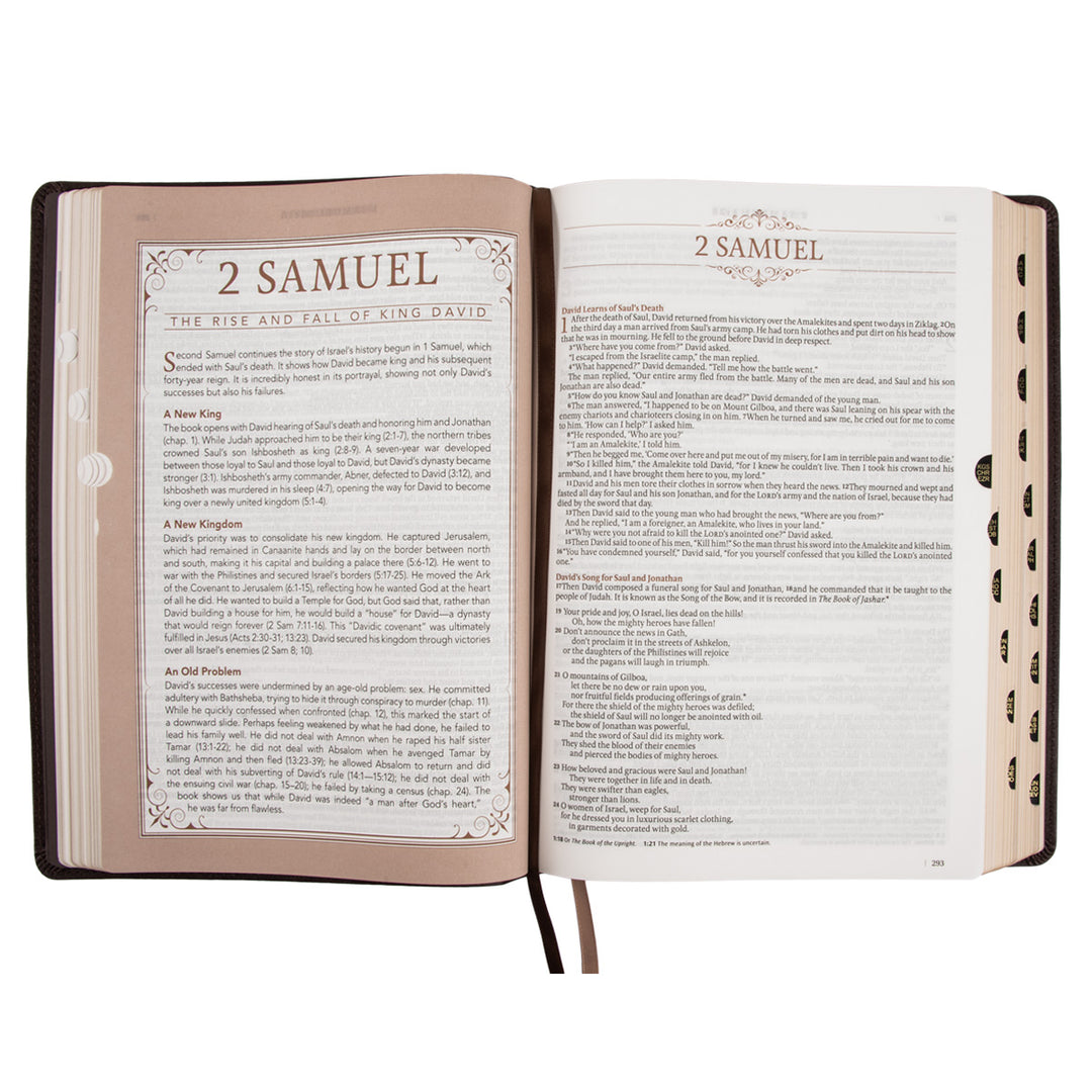 NLT Dark Brown Faux Leather Thumb Indexed Spiritual Growth Bible