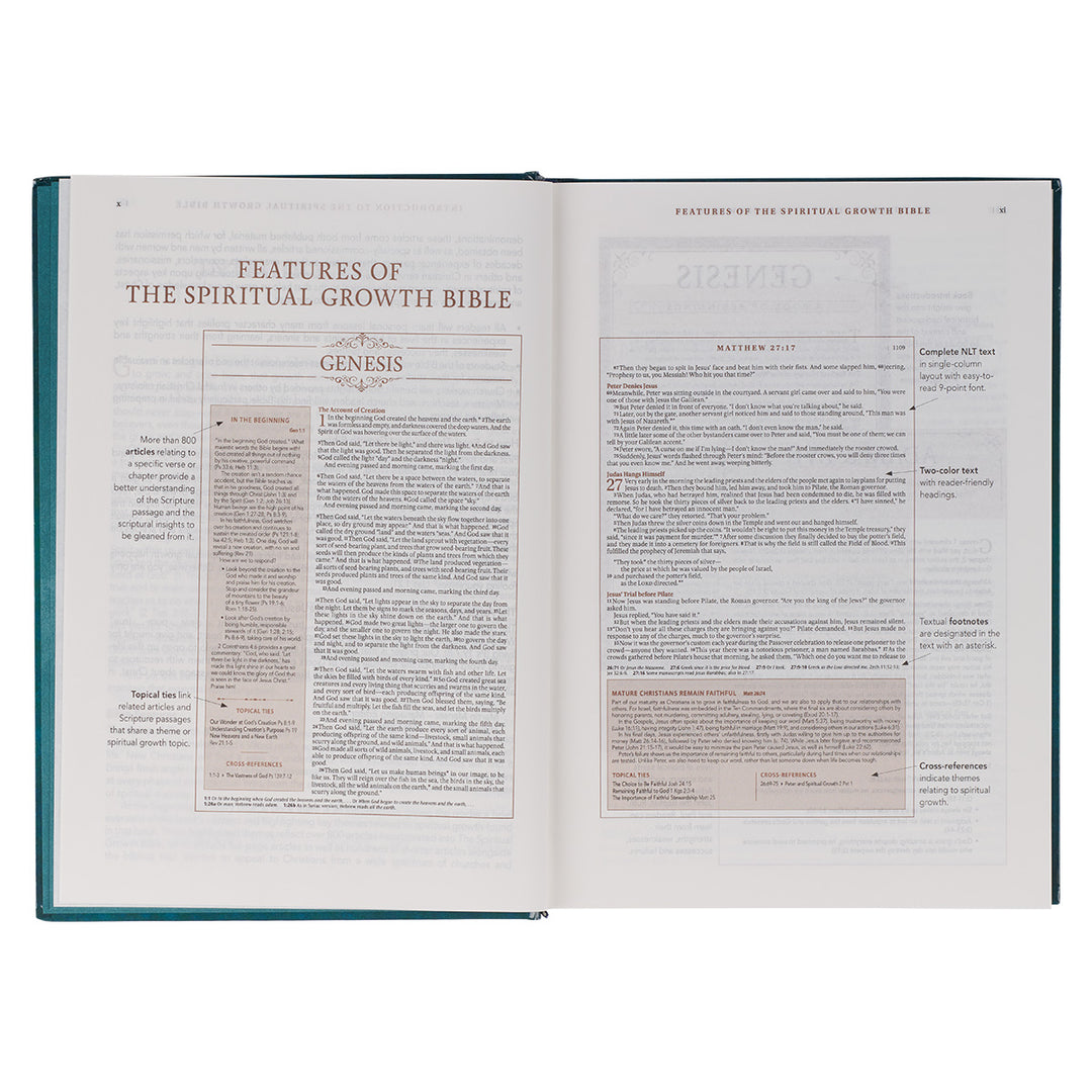 NLT The Spiritual Growth Bible Teal Hardcover