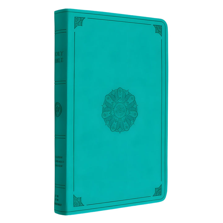 ESV Turquoise Emblem Design Imitation Leather Value Thinline Bible Large Print