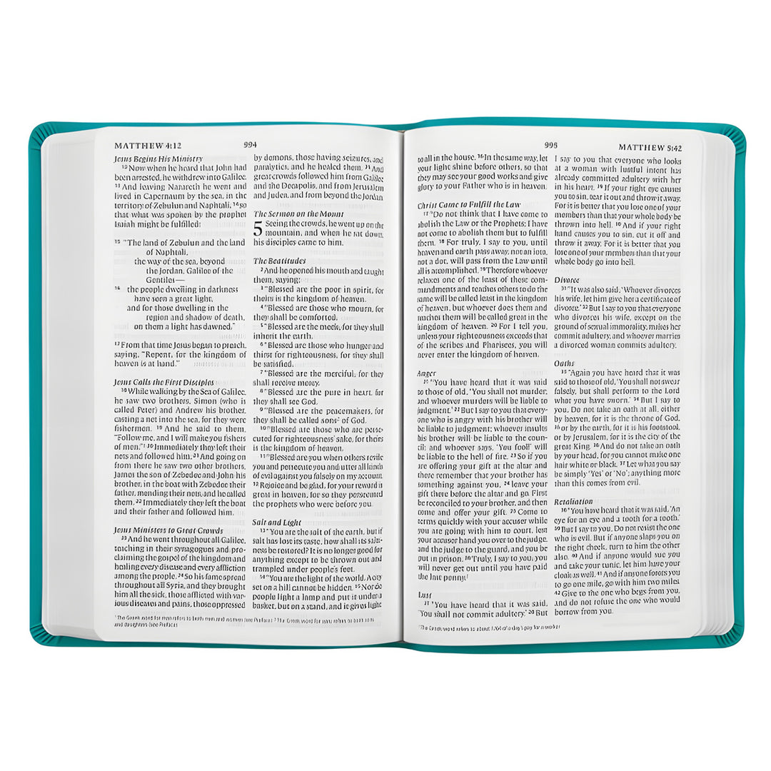 ESV Turquoise Emblem Design Imitation Leather Value Thinline Bible Large Print