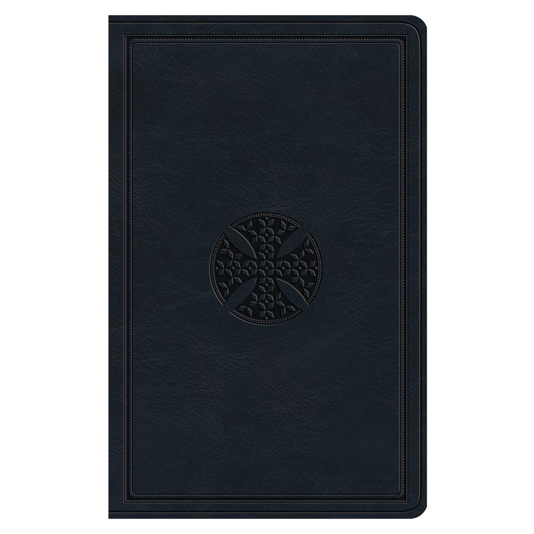 ESV Navy Mosaic Cross Design Imitation Leather Value Thinline Bible Large Print