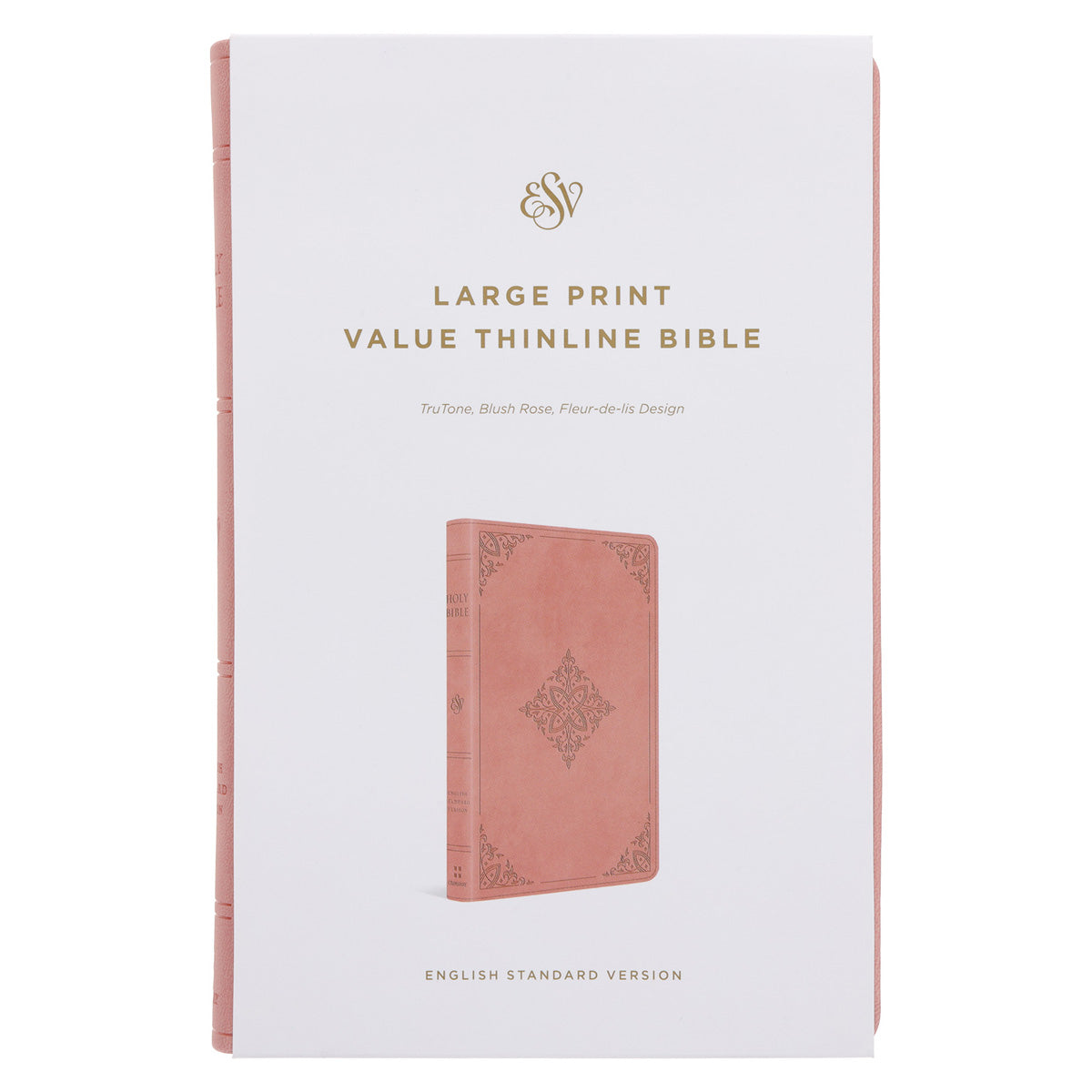 ESV Blush Rose Fleur-de-lis Design Imitation Leather Value Thinline Bible Large Print