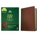 NLT Life Application Study Bible Third Edition Red Let Brown (Imitation Leather)