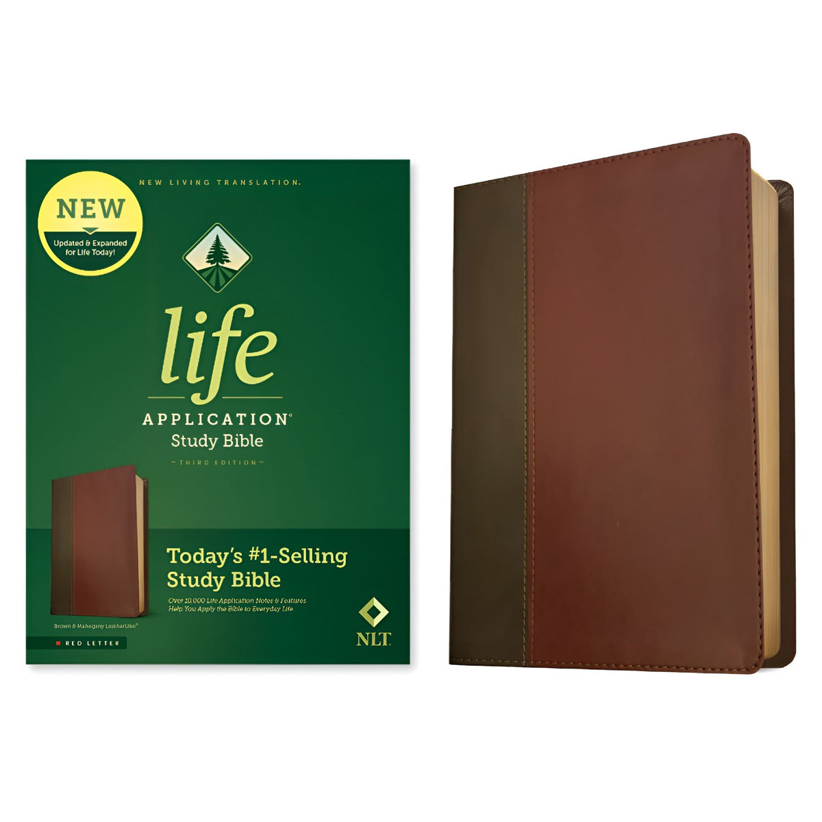 NLT Life Application Study Bible Third Edition Red Let Brown (Imitation Leather)