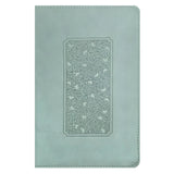 NLT Floral Frame Teal Imitation Leather Filament Personal Size Giant Print Bible