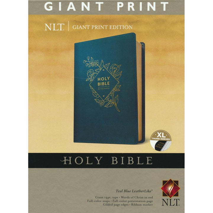 NLT Holy Bible Giant Print Indexed Red Letter Blue (Imitation Leather)