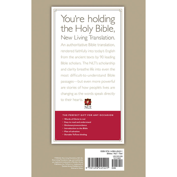 NLT Blue Faux Leather Premium Gift Bible Red Letter