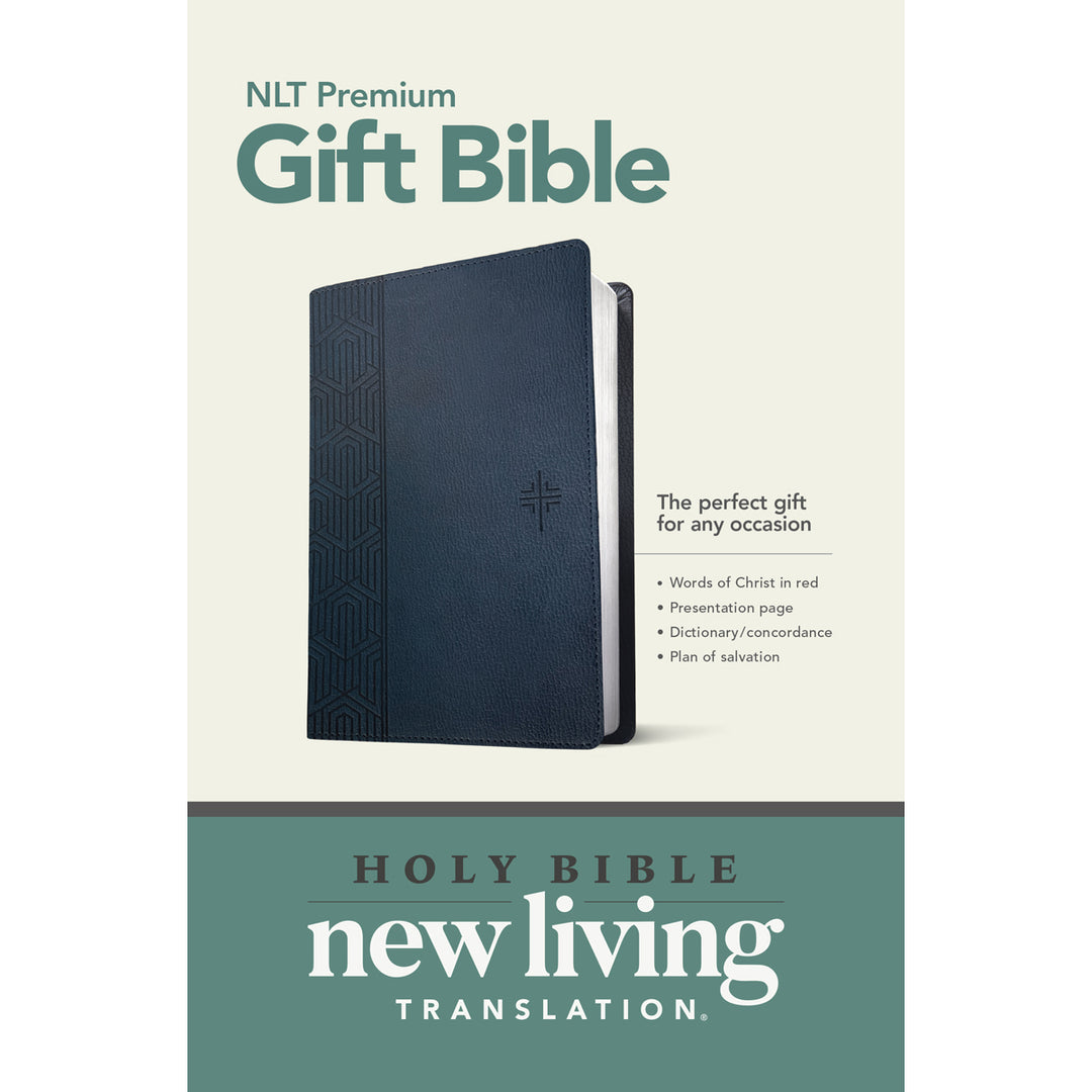 NLT Blue Faux Leather Premium Gift Bible Red Letter