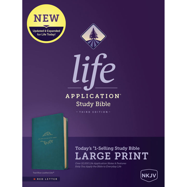 NKJV Life Application Study Bible, Third Ed, Large Print, Red Letter, Teal Blue (Immitation Leather)