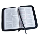 NLT Filament Compact Zipper Bible, Red Letter, With Zipper, Charcoal Patch (Imitation Leather)