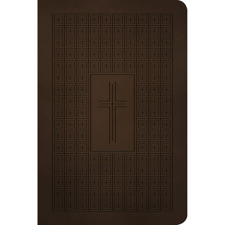 NLT Filament Premium Value Thinline Bible, Dark Brown Cross (Imitation Leather)