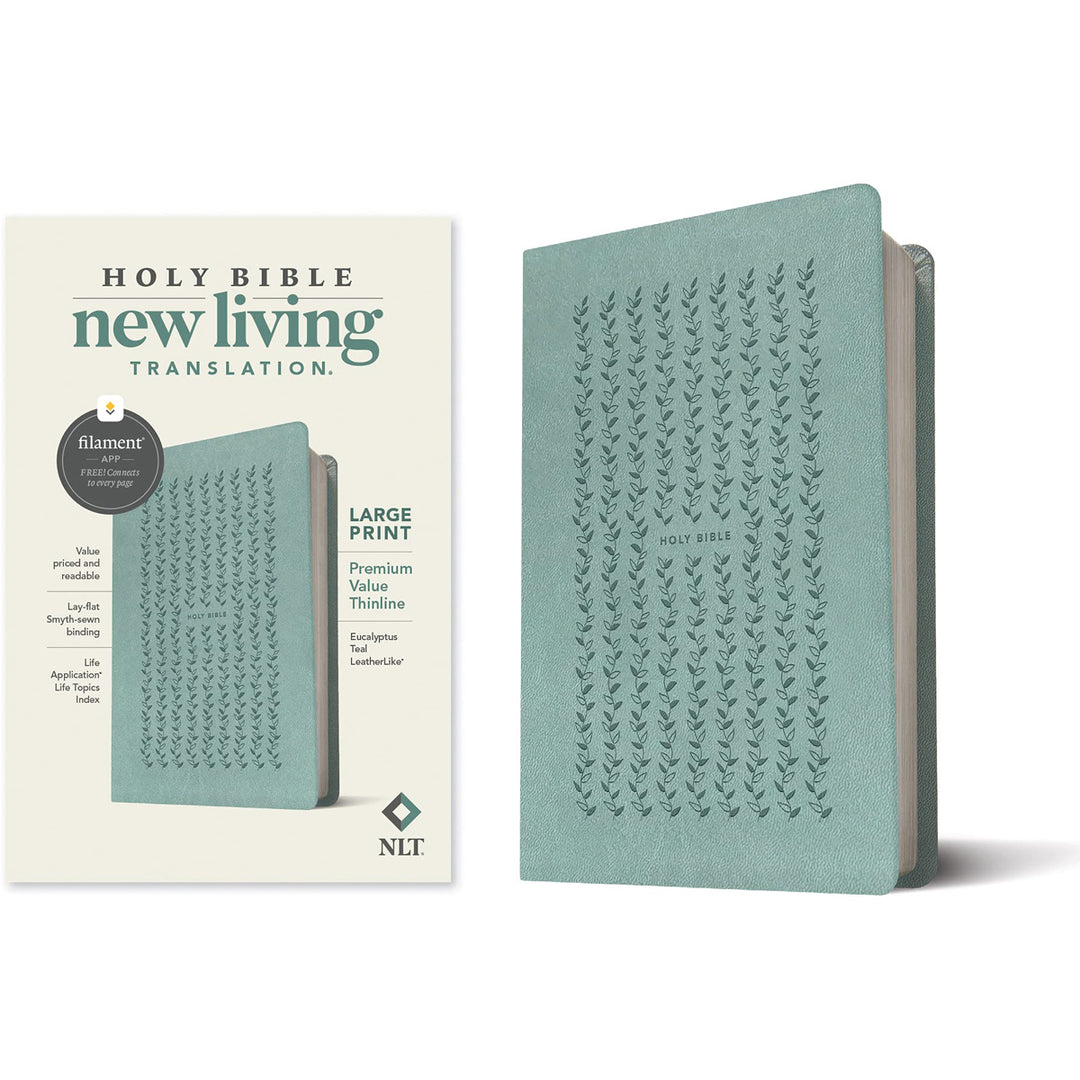 NLT Filament Premium Value Thinline Bible, Large Print, Eucalyptus Teal (Imitation Leather)