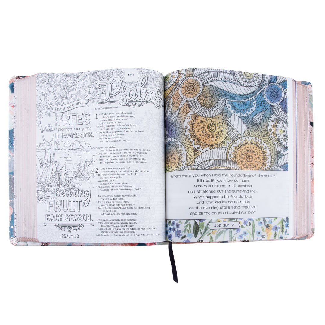 NLT Watercolor Garden Faux Leather Flexcover Inspire Faith Filament Bible