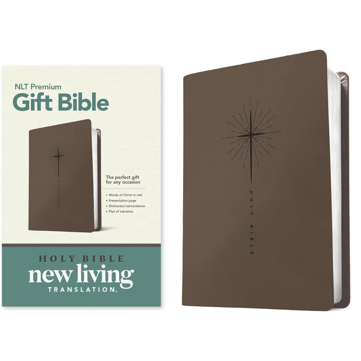 NLT Premium Gift Bible, Red Letter, Star Cross Taupe (Immitation Leather)