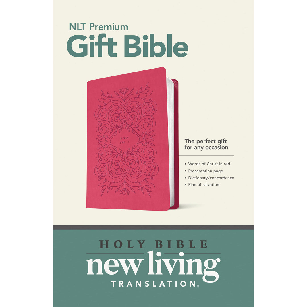 NLT Premium Gift Bible, Red Letter, Very Berry Pink Vines (Immitation Leather)