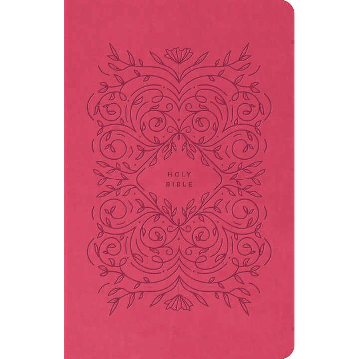 NLT Premium Gift Bible, Red Letter, Very Berry Pink Vines (Immitation Leather)