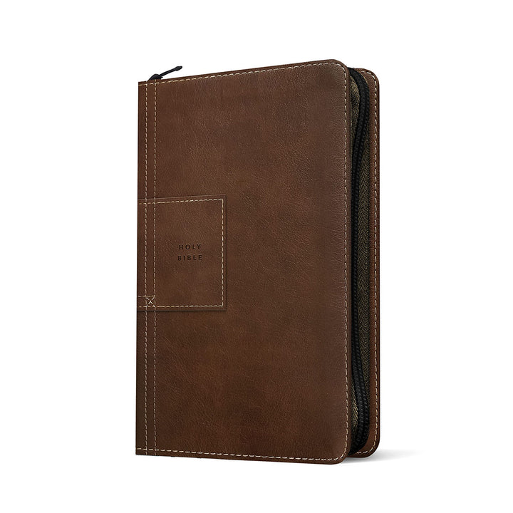 NLT Filament Thinline Reference Bible, Rustic Brown With Zip (Imitation Leather)