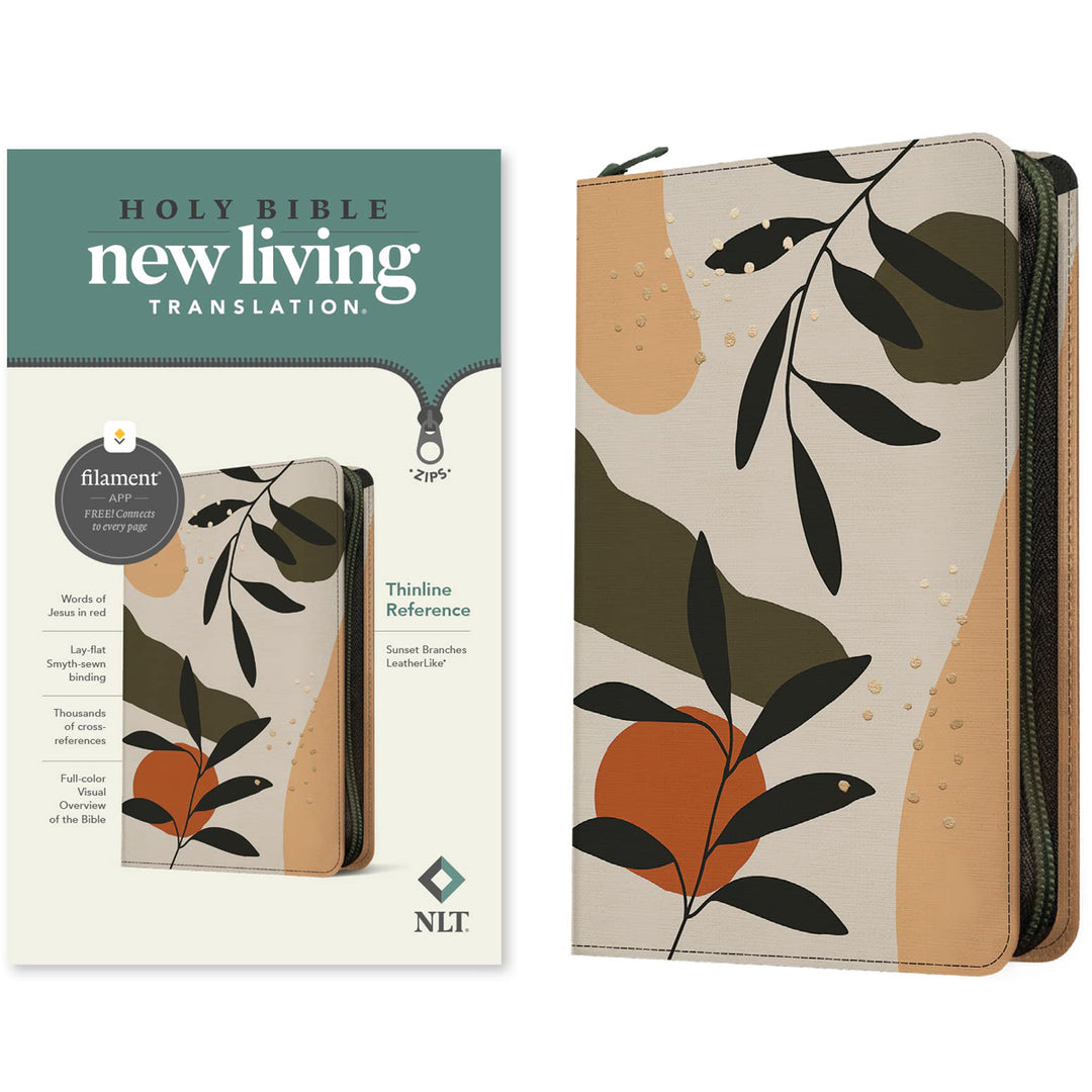 NLT Filament Thinline Reference Bible, Sunset Branches With Zip (Imitation Leather)