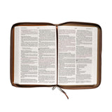 NLT Filament Thinline Reference Bible, Large Print, Stone & Camel With Zip (Imitation Leather)