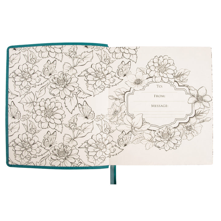 NLT Teal Faux Leather Flexcover One Year Bible Expressions