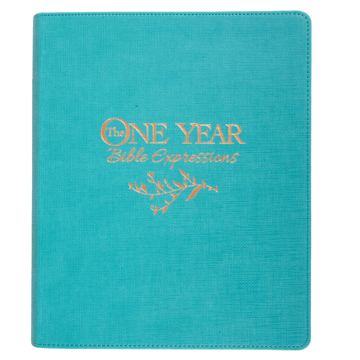 NLT Teal Faux Leather Flexcover One Year Bible Expressions