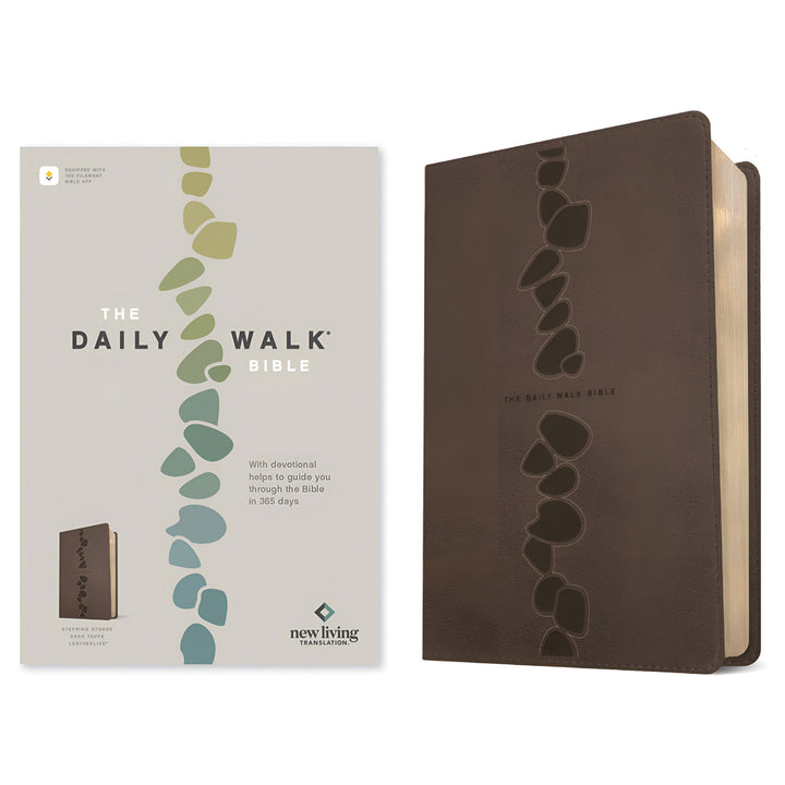 NLT Stepping Stones Dark Taupe Imitation Leather Filament Daily Walk Bible