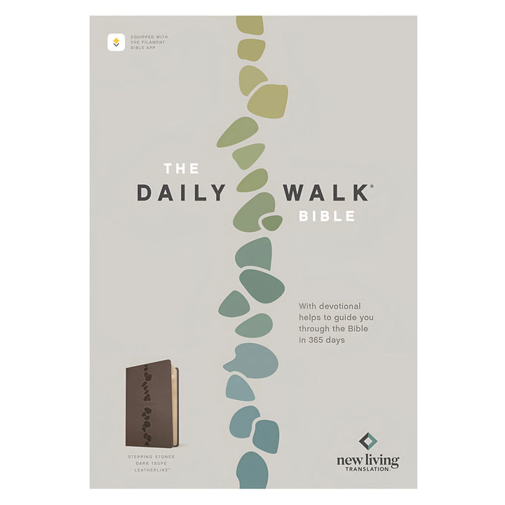 NLT Stepping Stones Dark Taupe Imitation Leather Filament Daily Walk Bible