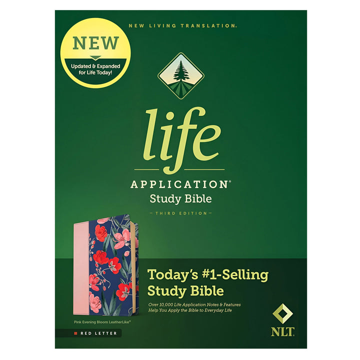 NLT Pink Evening Bloom Imitation Leather 3rd Edition Life Application Study Bible