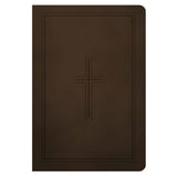 NLT Dark Brown Framed Cross Imitation Leather Premium Value Filament Compact Bible