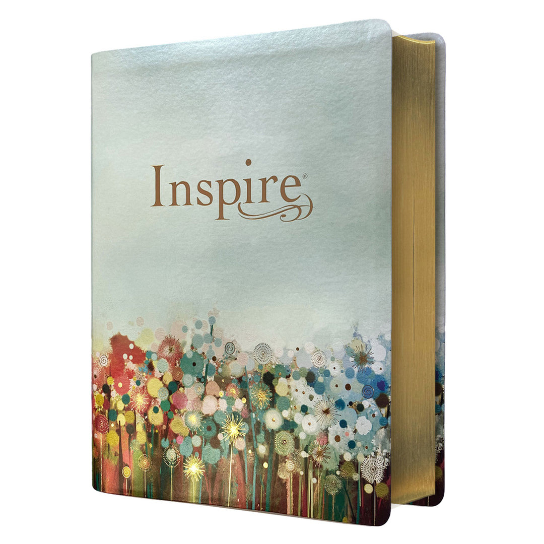 NLT Floral Fields Faux Leather Inspire Large Print Filament-Enabled Bible