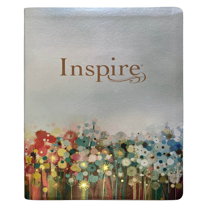 NLT Floral Fields Faux Leather Inspire Large Print Filament-Enabled Bible