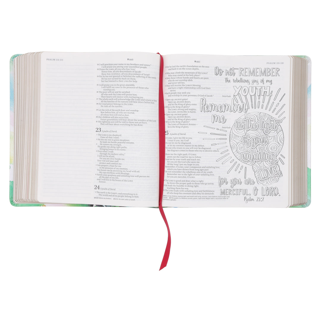 NLT Joyful Colors Faux Leather Inspire Prayer Filament-Enabled Bible