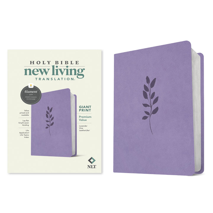 NLT Lavender Vine Imitation Leather Filament Premium Value Thinline Bible Giant Print