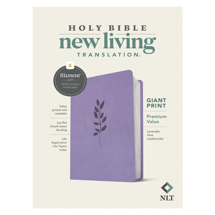 NLT Lavender Vine Imitation Leather Filament Premium Value Thinline Bible Giant Print