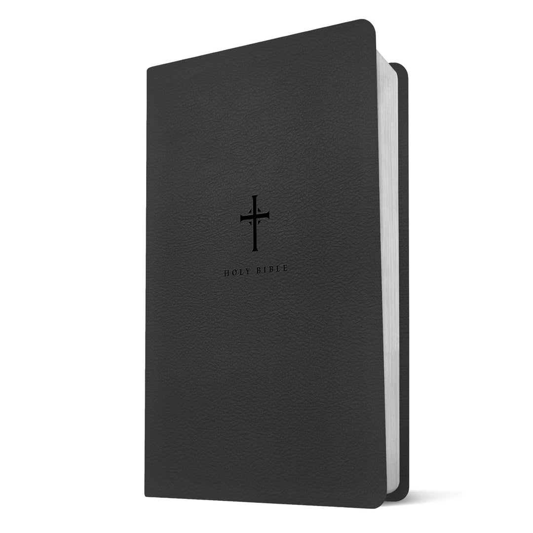 NLT Black Cross Imitation Leather Filament Premium Value Thinline Bible Large Print