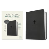 NLT Black Cross Imitation Leather Filament Premium Value Thinline Bible Large Print
