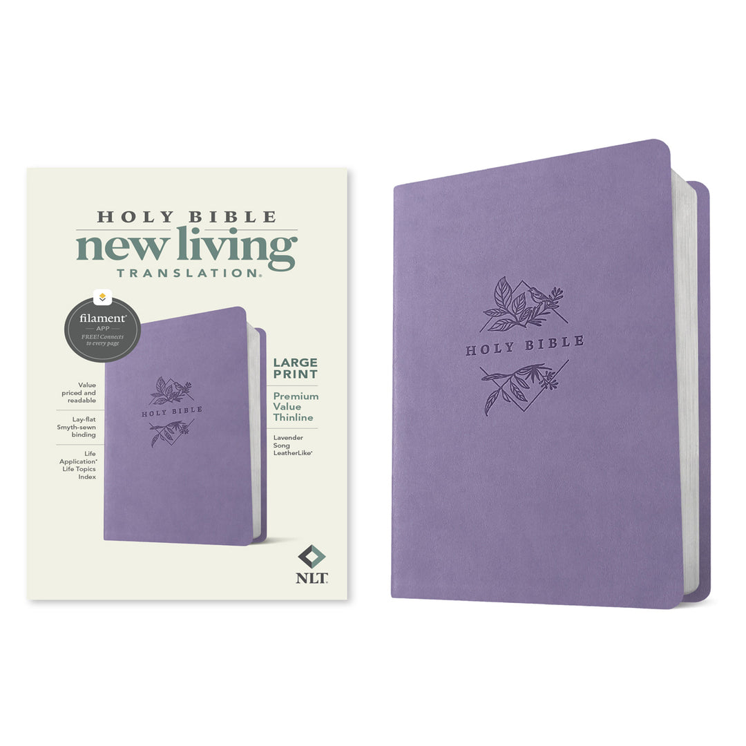 NLT Lavender Imitation Leather Filament Premium Value Thinline Bible Large Print