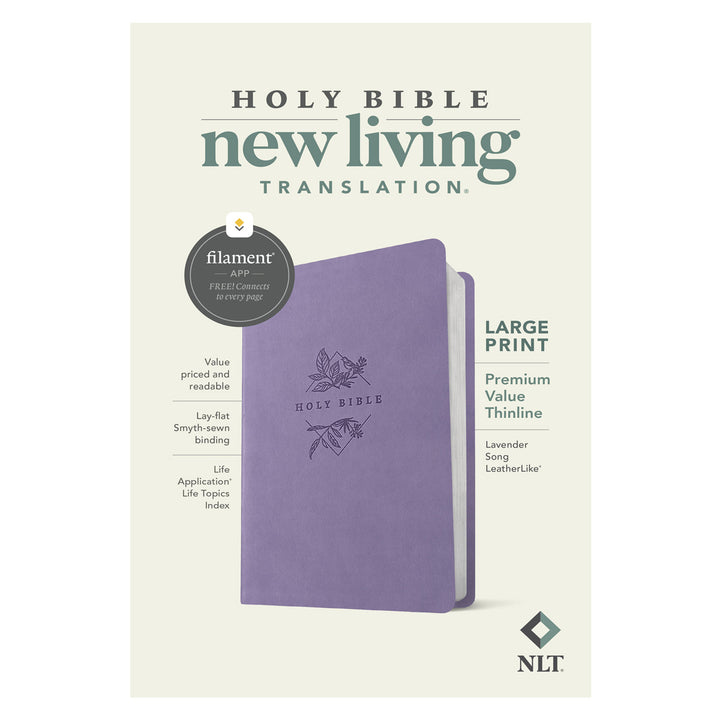 NLT Lavender Imitation Leather Filament Premium Value Thinline Bible Large Print