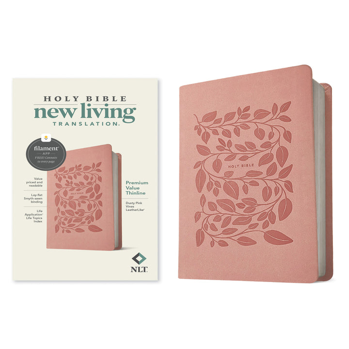 NLT Dusty Pink Imitation Leather Filament Premium Value Thinline Bible