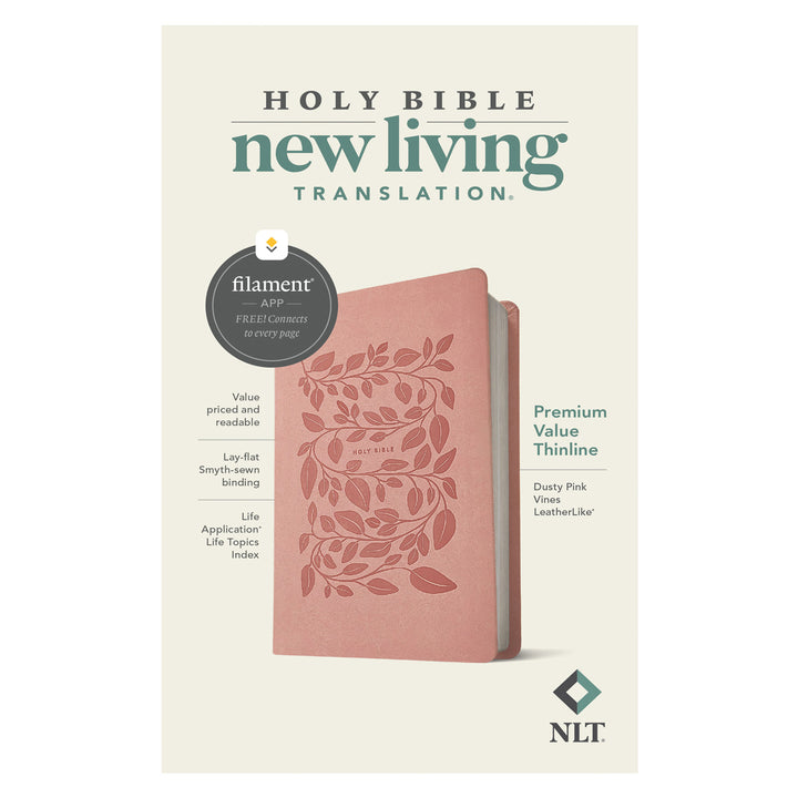 NLT Dusty Pink Imitation Leather Filament Premium Value Thinline Bible