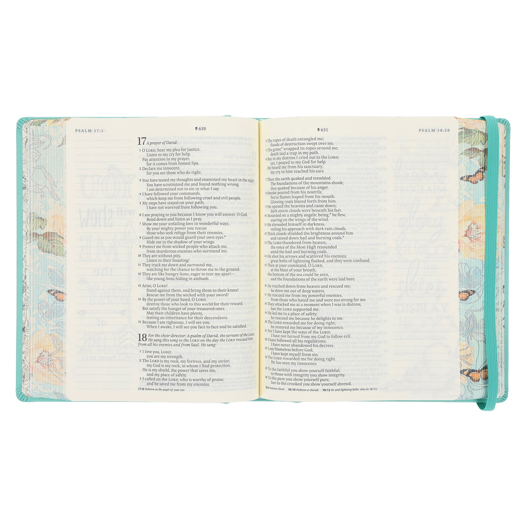 NLT Aquamarine Hardcover Faux Leather Inspire Filament-Enabled Bible