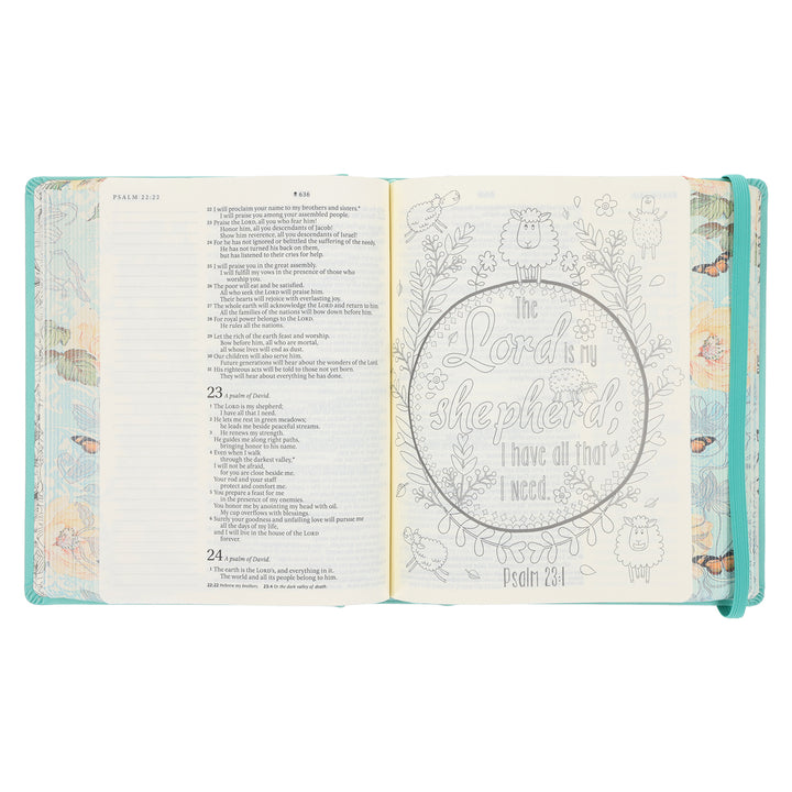 NLT Aquamarine Hardcover Faux Leather Inspire Filament-Enabled Bible