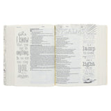 NLT Cream Floral Paperback Inspire Filament-Enabled Bible