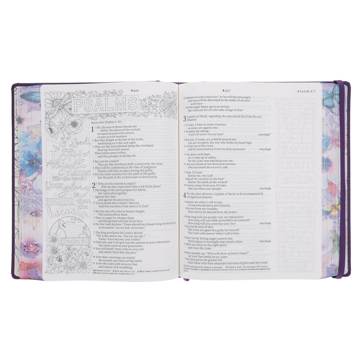 NLT Purple Faux Leather Hardcover Inspire Praise Filament Bible Large Print