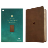 NLT Rustic Brown Imitation Leather Filament Student Life Application Bible Red Letter