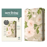 NLT Tender Blossom Taupe Imitation Leather with Zip Filament Thinline Ref Bible Red Letter