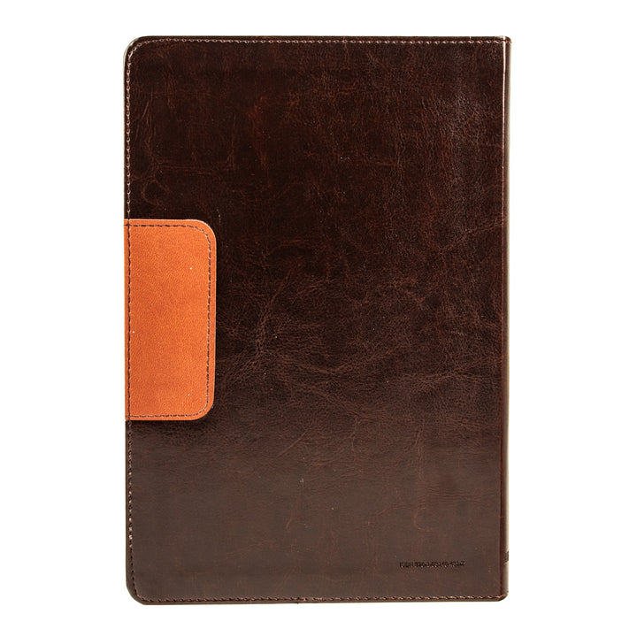 The Message Brown & Saddle Tan Two Tone Faux Leather Slimline Edition Bible