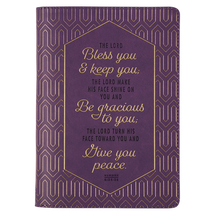 Bless You And Keep You Num. 6:24-26 Purple (Faux Leather Journal)