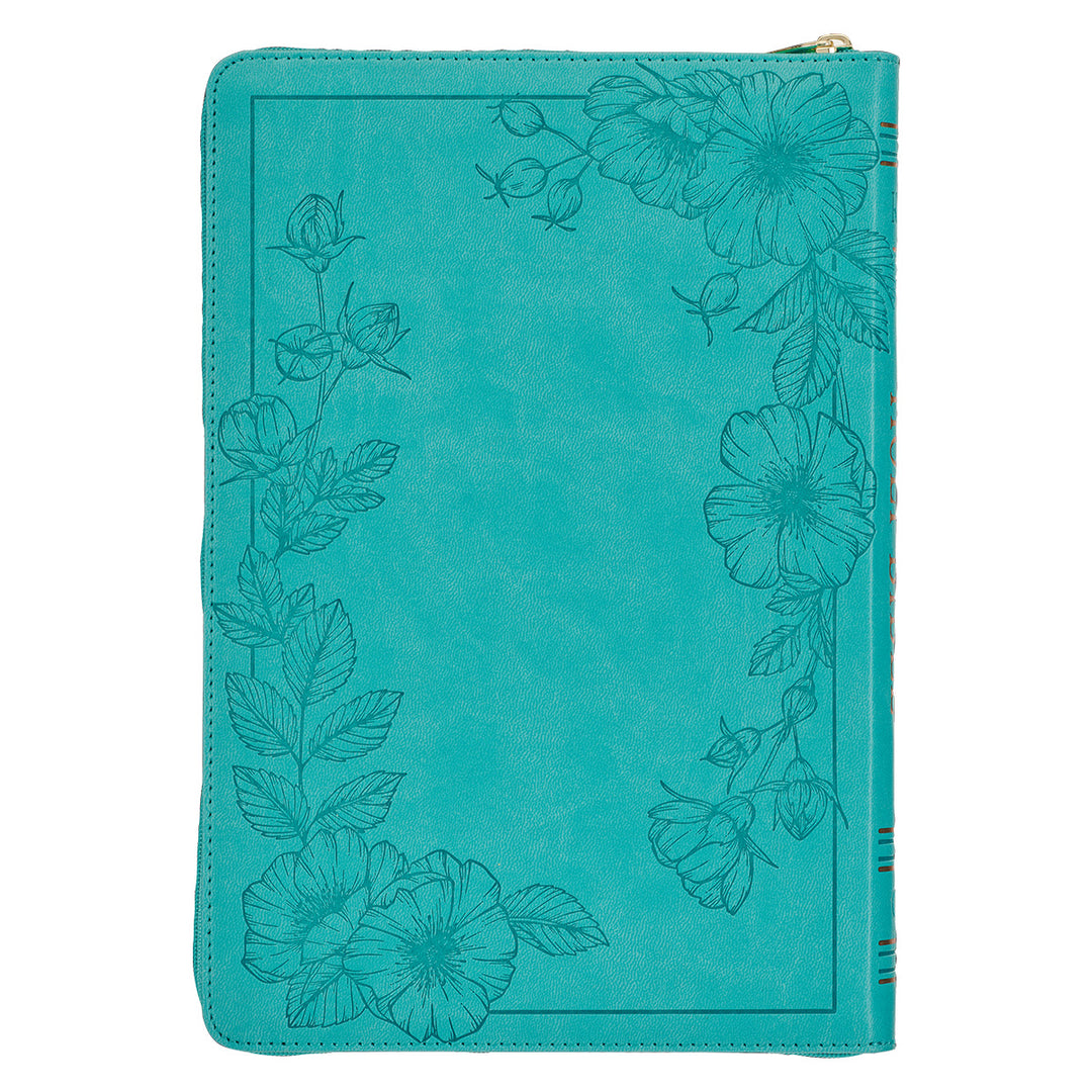 KJV Teal Faux Leather Thinline Bible Large Print